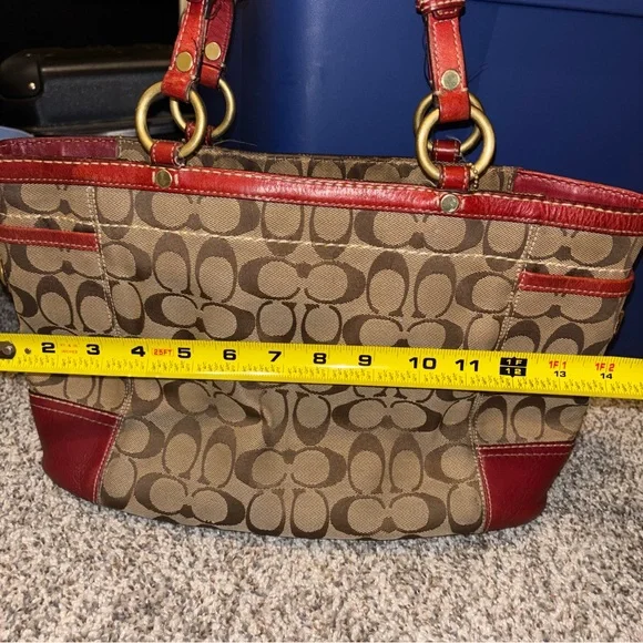 Coach Tan and Pink Signature Tote - Picture 8 of 9